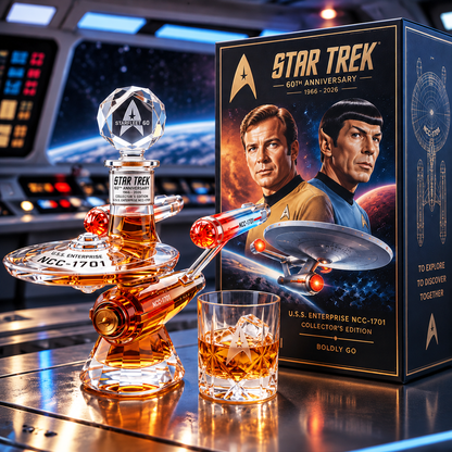 STAR TREK 60TH ANNIVERSARY U.S.S. ENTERPRISE NCC-1701 Edition Whiskey Bottle