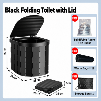 🏕️ Portable Folding Camping Toilet – Compact Storage for Camping & Road Trips