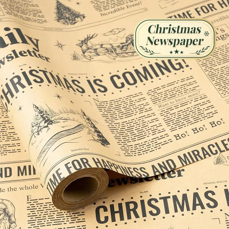 🎄 Vintage Christmas Wrapping Paper Roll – Festive Holiday Gift Wrap