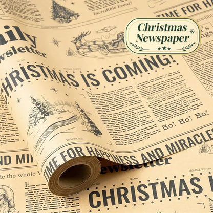 🎄 Vintage Christmas Wrapping Paper Roll – Festive Holiday Gift Wrap