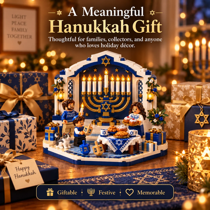 🕎✨ Holiday Lights Harmony™ – Christmas & Hanukkah Light-Up Family Building Set