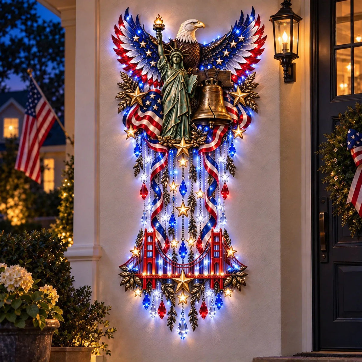 American Pride LED Waterfall Wall Decor
