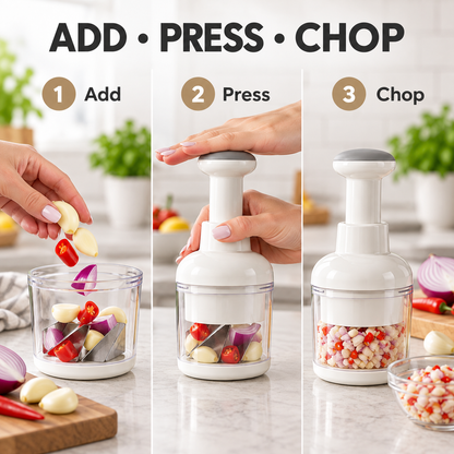 🥕 Press & Chop Mini Food Chopper – Quick Small-Batch Kitchen Prep