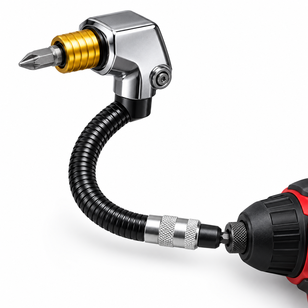 🔧 90° Flexible Right-Angle Drill Adapter – Reach Screws Your Drill Can't