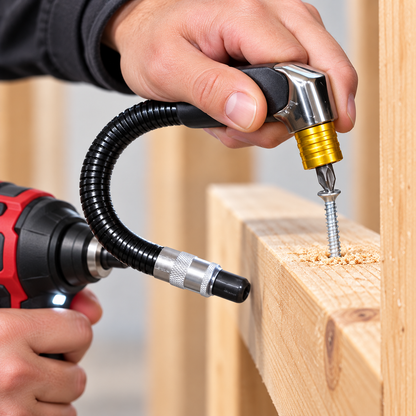 🔧 90° Flexible Right-Angle Drill Adapter – Reach Screws Your Drill Can't
