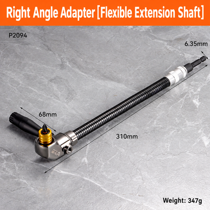 🔧 90° Flexible Right-Angle Drill Adapter – Reach Screws Your Drill Can't