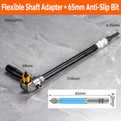 🔧 90° Flexible Right-Angle Drill Adapter – Reach Screws Your Drill Can't