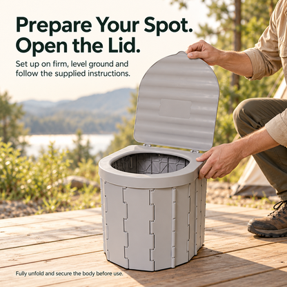 🏕️ Portable Folding Camping Toilet – Compact Storage for Camping & Road Trips