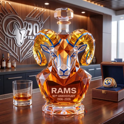 ⭐️Los -Angeles- Rams 90th Anniversary Sculpted Collector's Decanter🏆