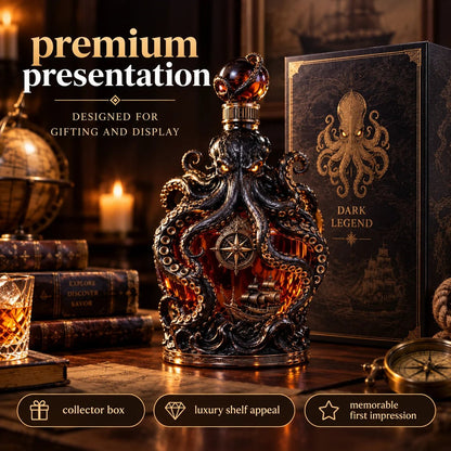 🐙Dark Abyss Kraken Decanter – Sculpted Collector Bottle for Home Bar & Gifting