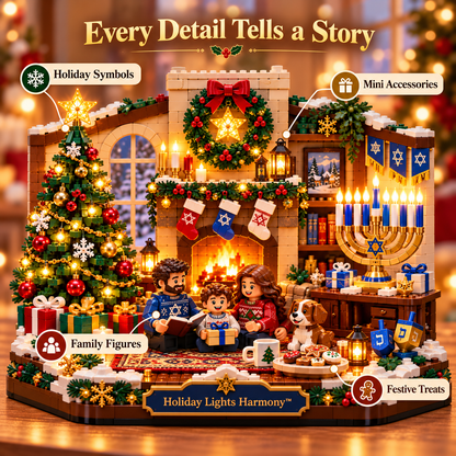 🕎✨ Holiday Lights Harmony™ – Christmas & Hanukkah Light-Up Family Building Set