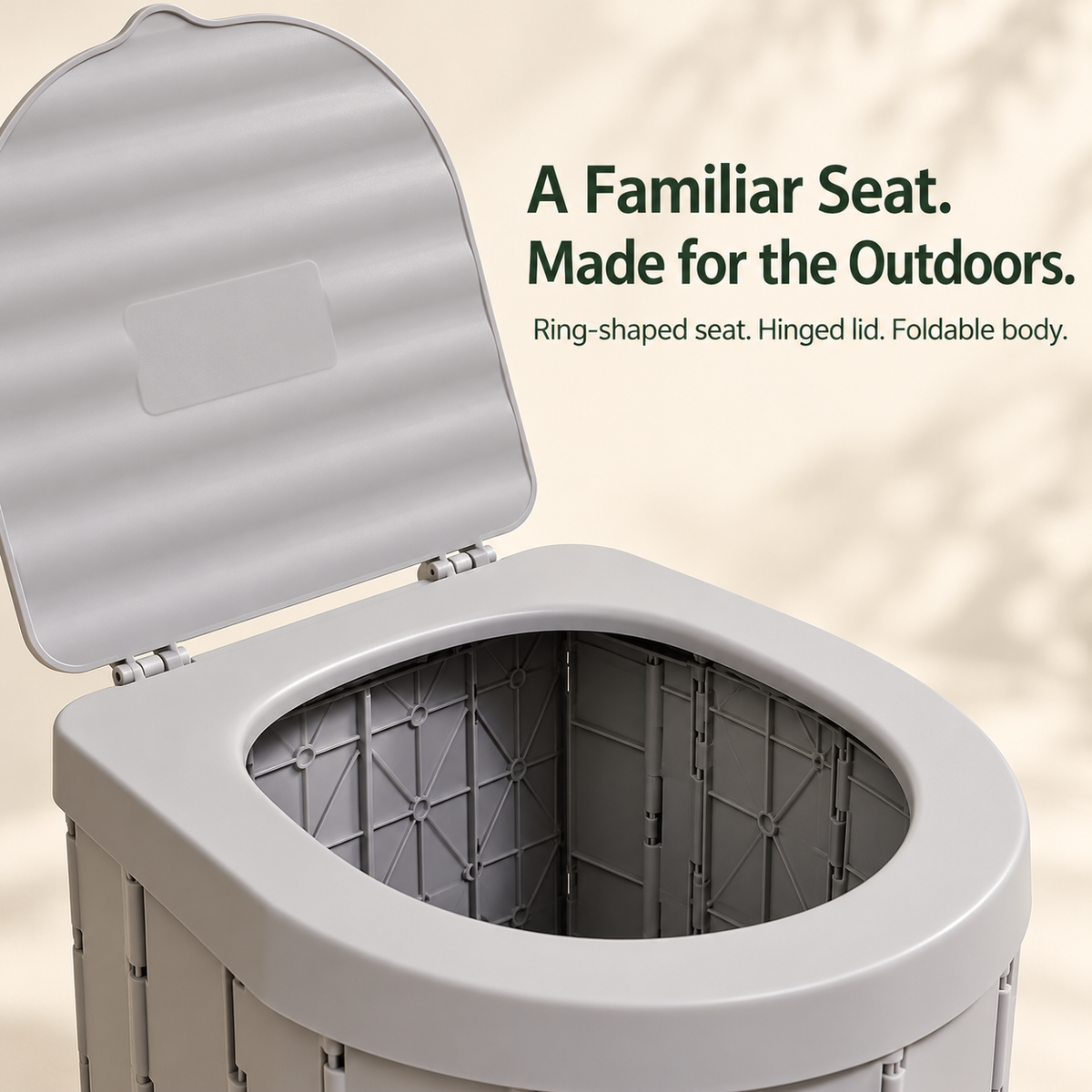 🏕️ Portable Folding Camping Toilet – Compact Storage for Camping & Road Trips