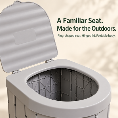 🏕️ Portable Folding Camping Toilet – Compact Storage for Camping & Road Trips