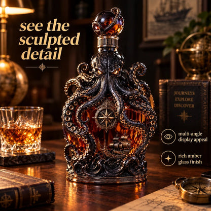 🐙Dark Abyss Kraken Decanter – Sculpted Collector Bottle for Home Bar & Gifting